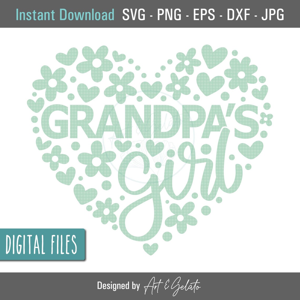Grandpas Girl Svg Fathers Day Svg Grandpa And Svg Baby Girl Svg Grandpas Little Girl Svg Grandpa Girl Shirt Svg Floral Heart Svg