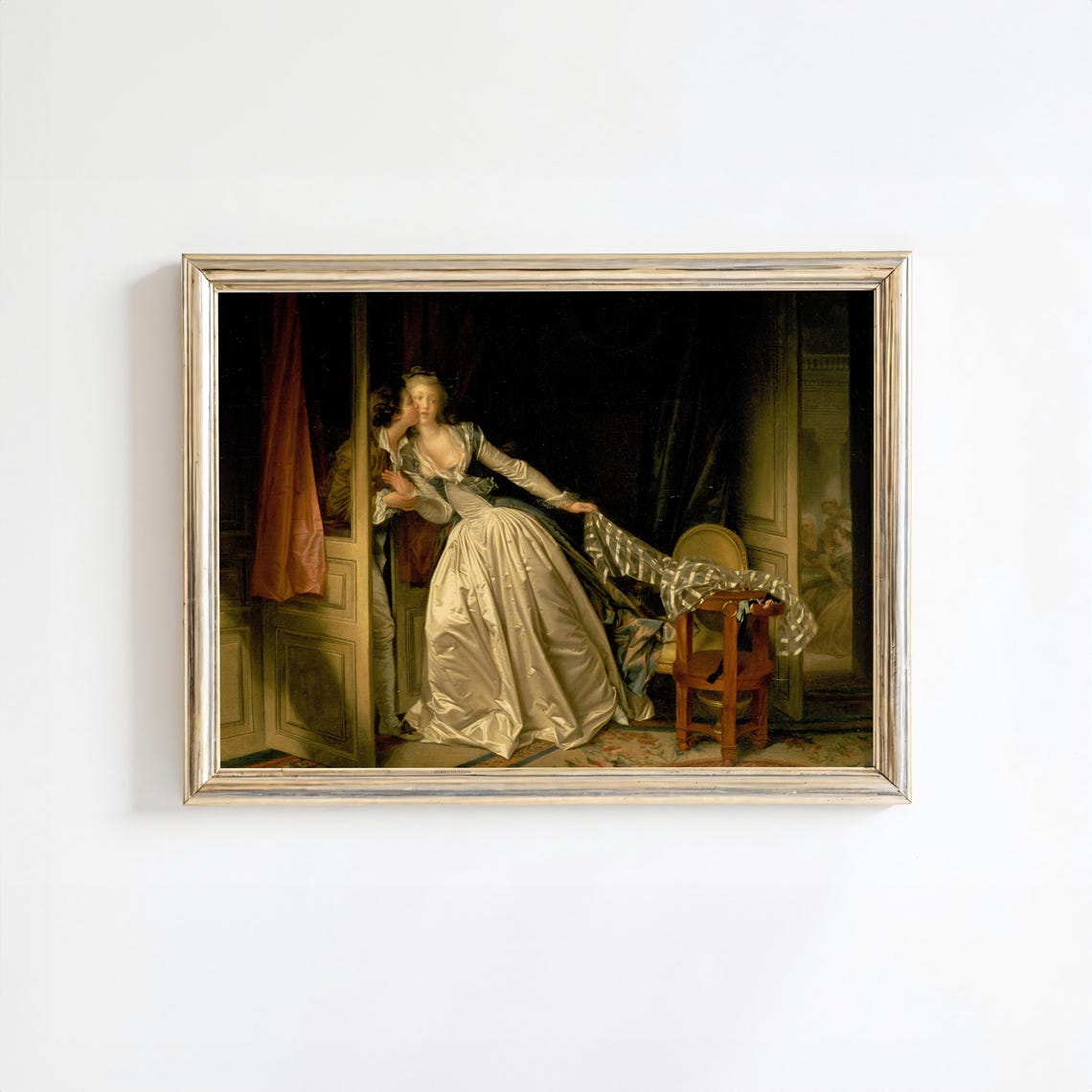 Rococo Kissing Scene Art Print Vintage Painting Print Wall Art Fragonard Oil Painting Portrait Art A 74 - Image 2
