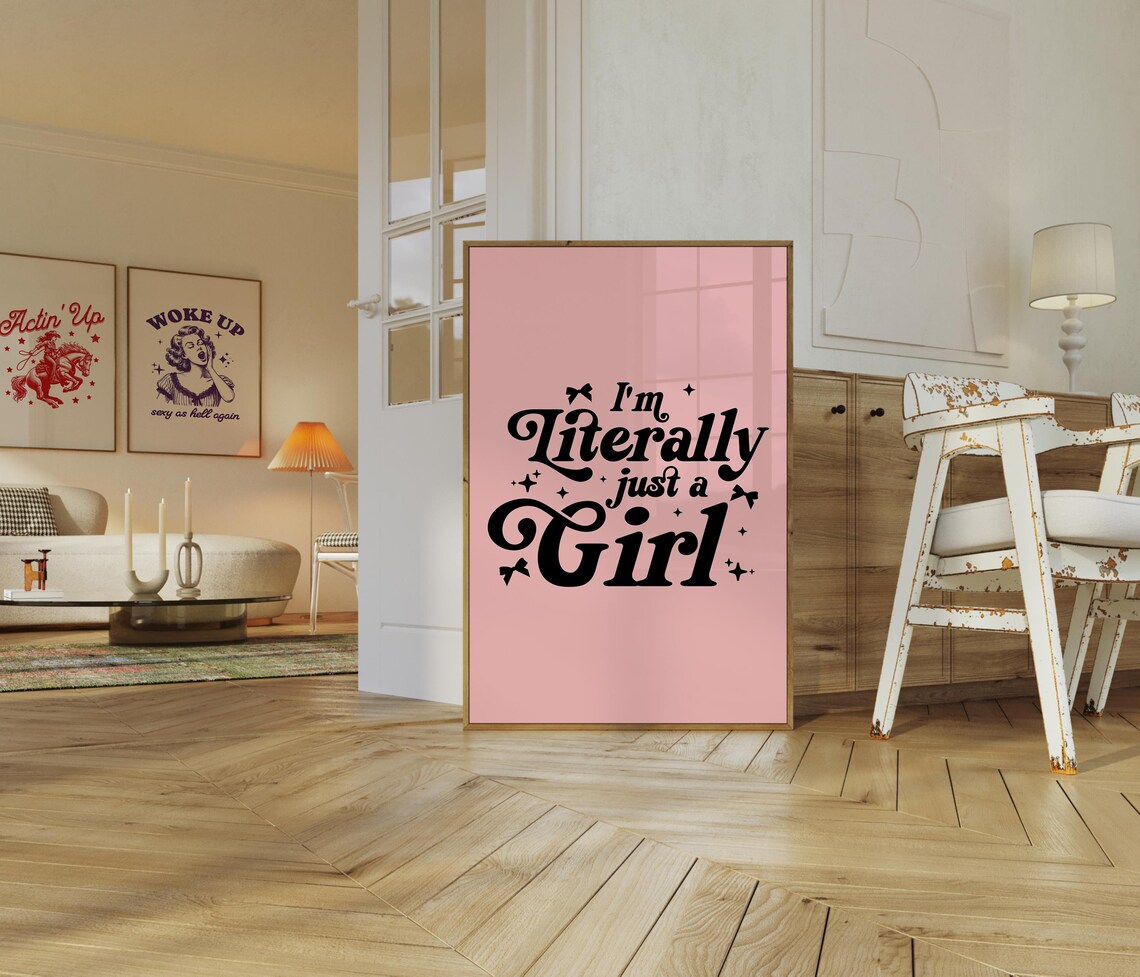 I’m Literally Just A Girl, Coquette Art Trendy Girls - Image 3