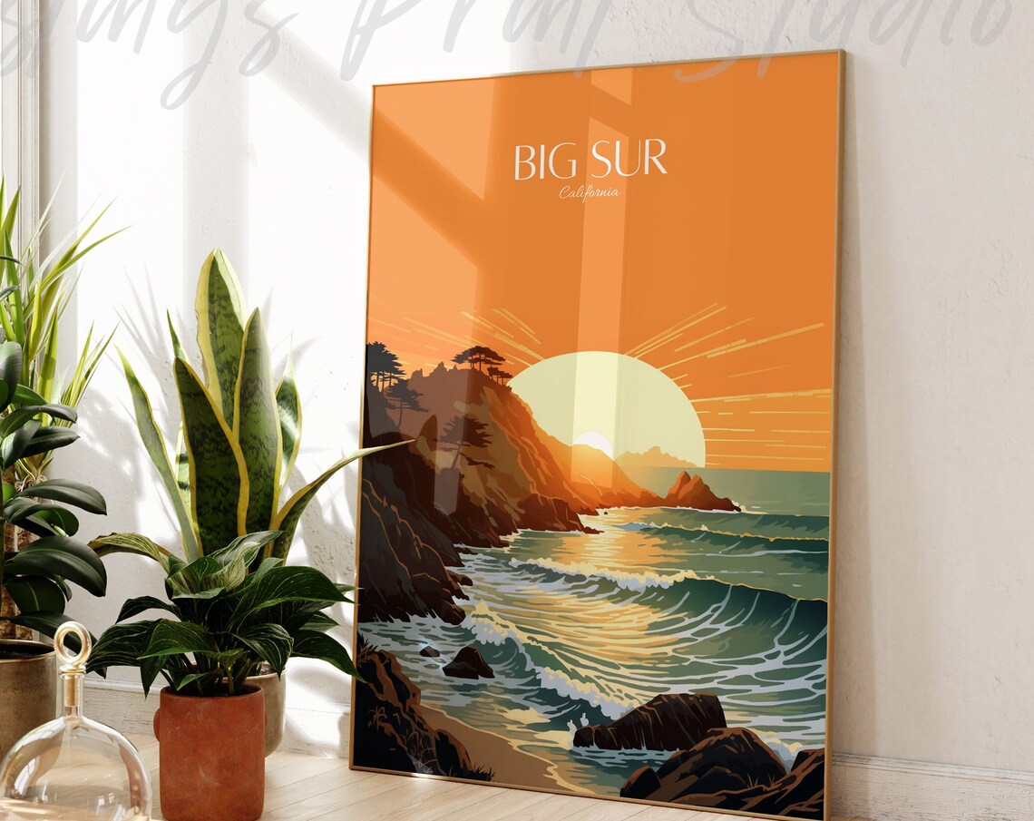 Big Sur Travel Poster Vintage Style Poster