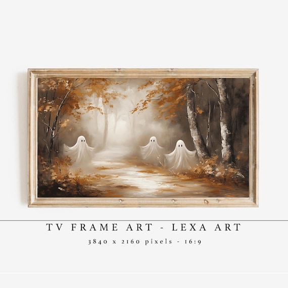 Halloween Tv Frame Art Samsung Artwork Spooky Forest Wall Haunted Autumn Decor Cozy Fall Screensaver