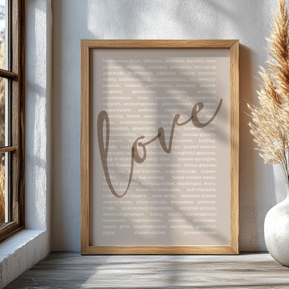 Neutral Love Definition Minimalist Script Poster