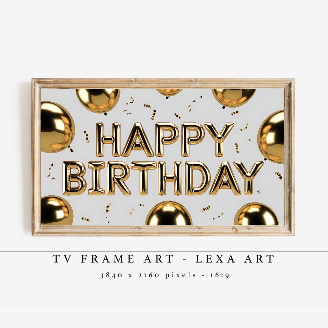 Happy Birthday Gold Foil Balloon Letters Party Poster Design Artwork