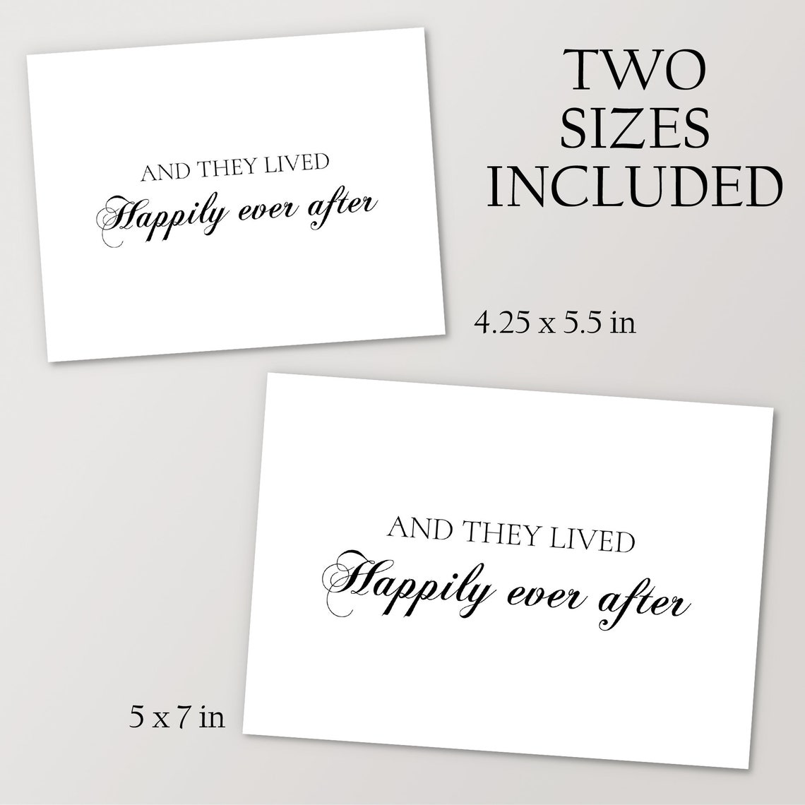 And They Lived Happily Ever After Wedding Card Love Quote Poster - Image 3