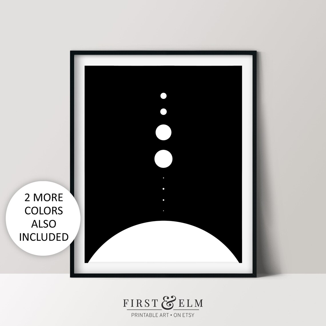 Planets To Scale Wall Art, Minimalist Space Poster