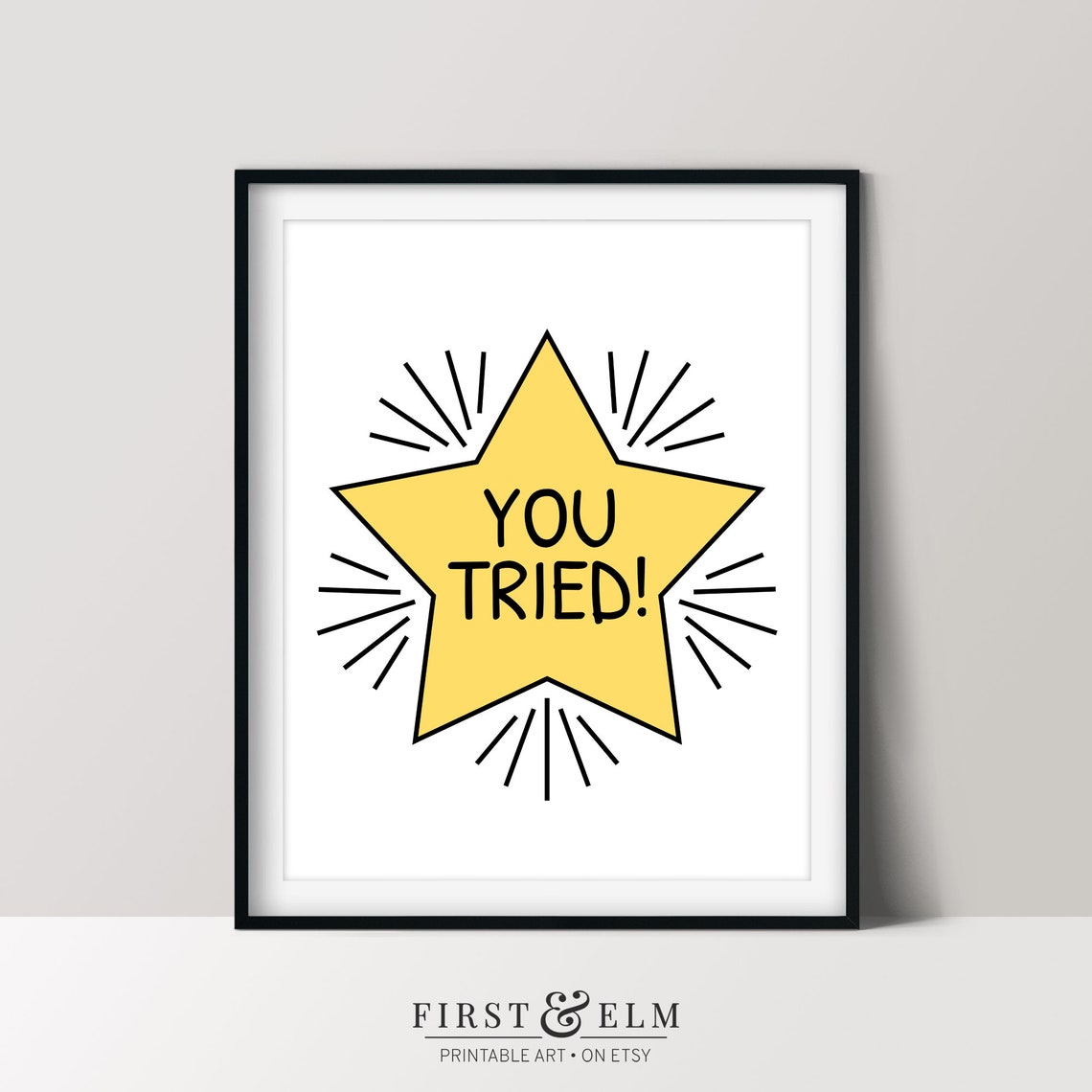 You Tried Gold Star Funny Sarcastic Participation Quote Poster