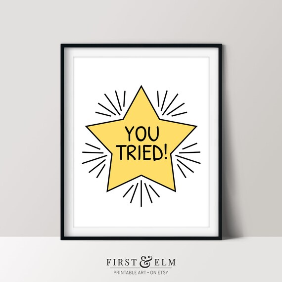 You Tried Funny Wall Art Sarcastic Poster Snarky Joke Instant