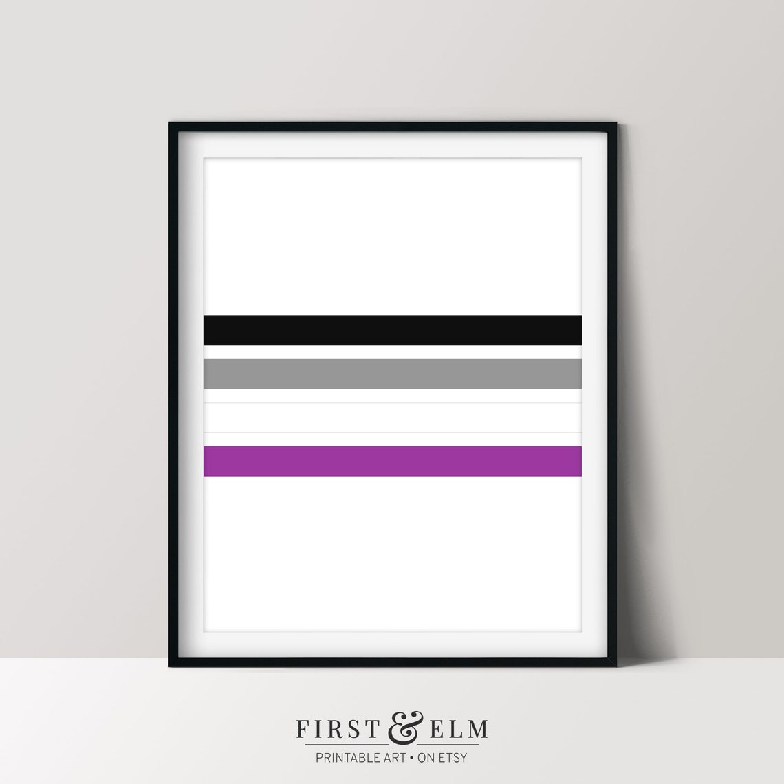 Asexual Pride Flag Minimalist Stripes Ace Modern Wall Poster
