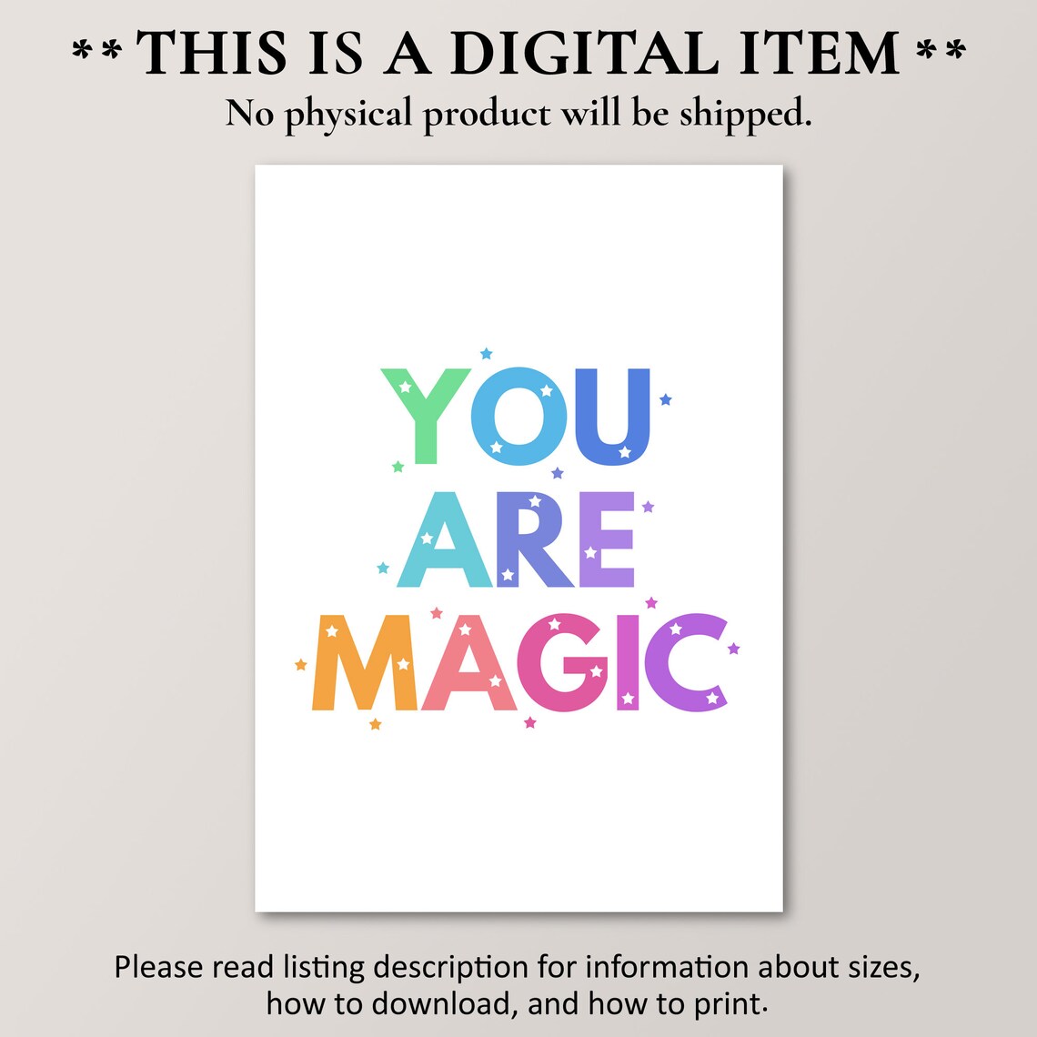 You Are Magic Inspirational Saying Art Print - Image 4