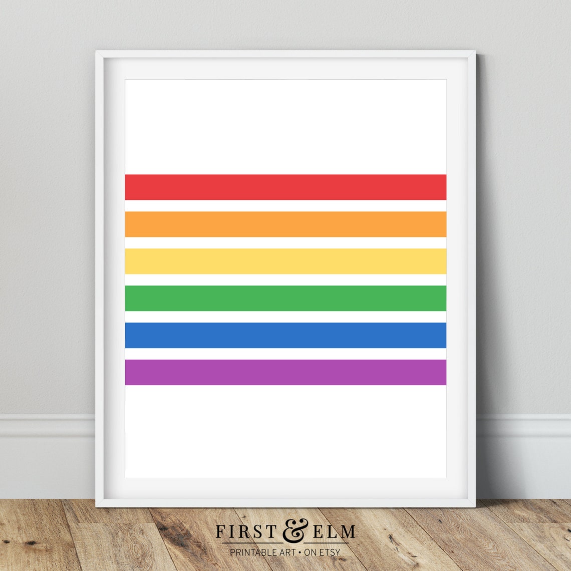 Minimalist Rainbow Pride Flag Stripes LGBTQ Support Wall Poster - Image 2