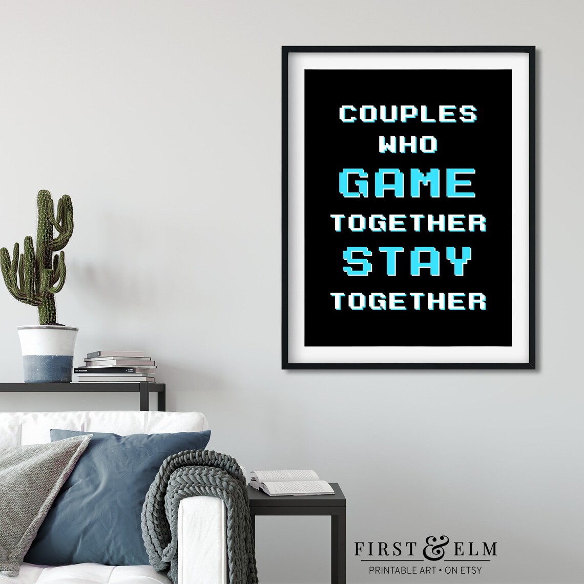 Couples Who Game Together Stay Together Art Print - Image 2