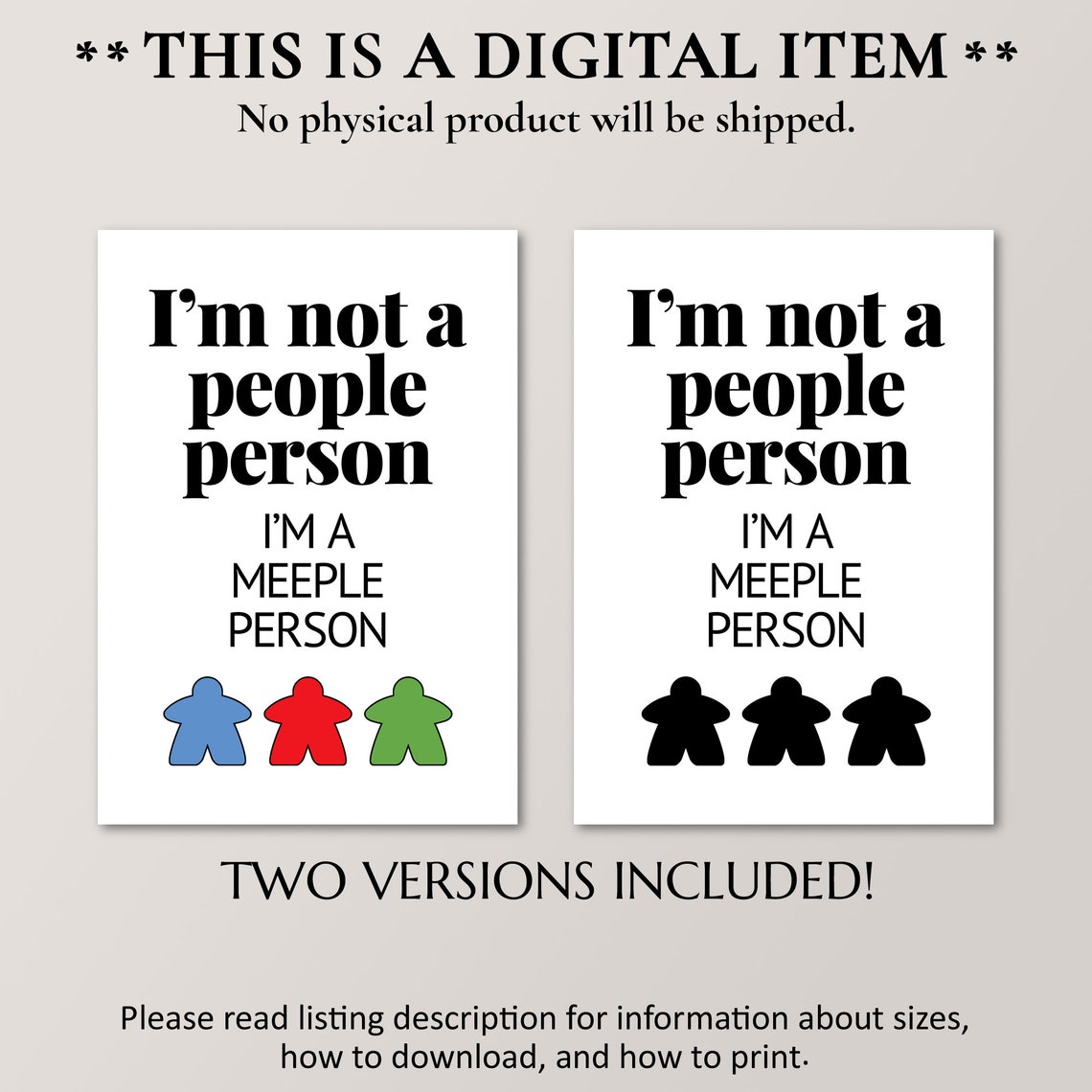 I Am a Meeple Person Home Board Game Night Funny Quote Poster - Image 4