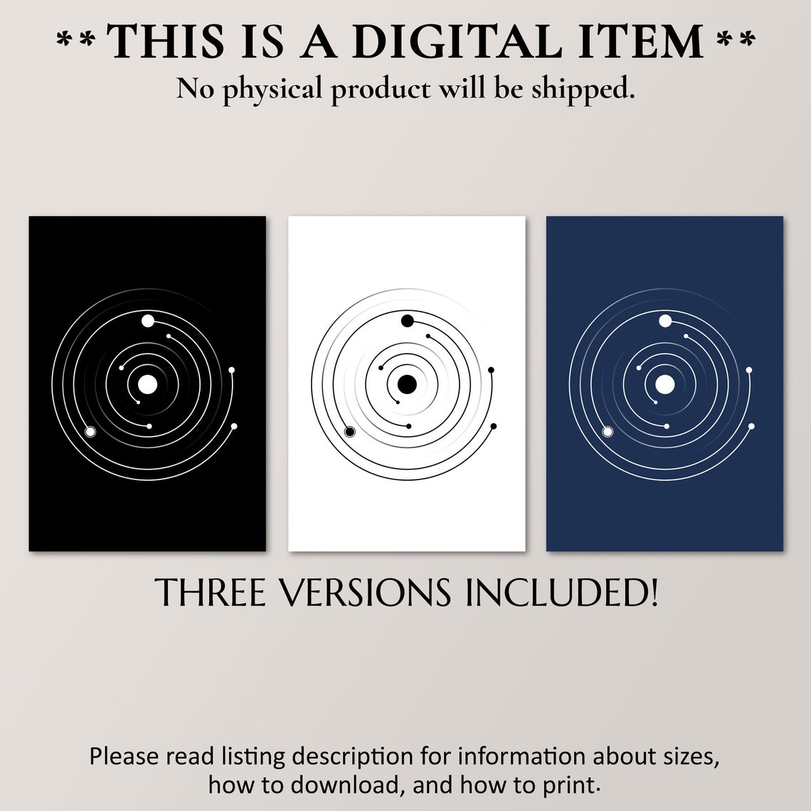 Planet Orbits Minimalist Solar System Astronomy Space Poster - Image 2