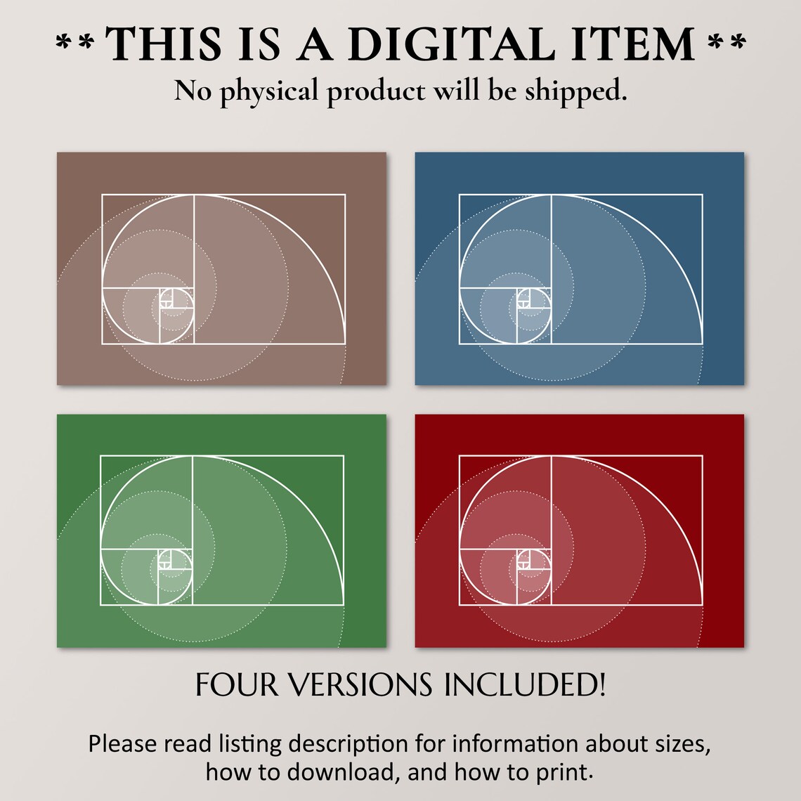 Fibonacci Spiral Minimalist Design, Math Nerd Gift - Image 4