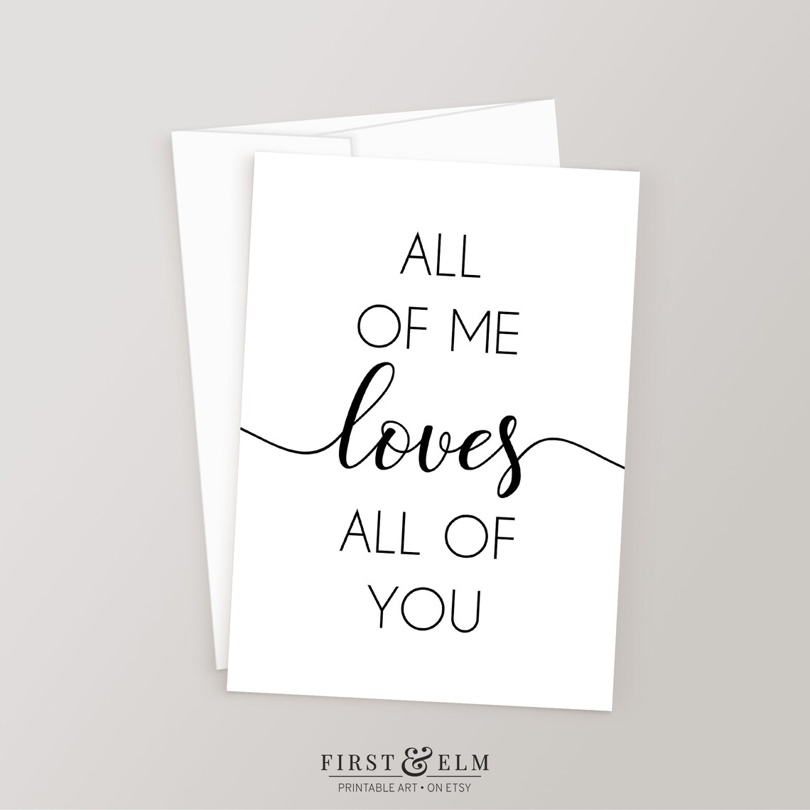 All Of Me Loves All Of You Romantic Card Love Quote Wall Poster