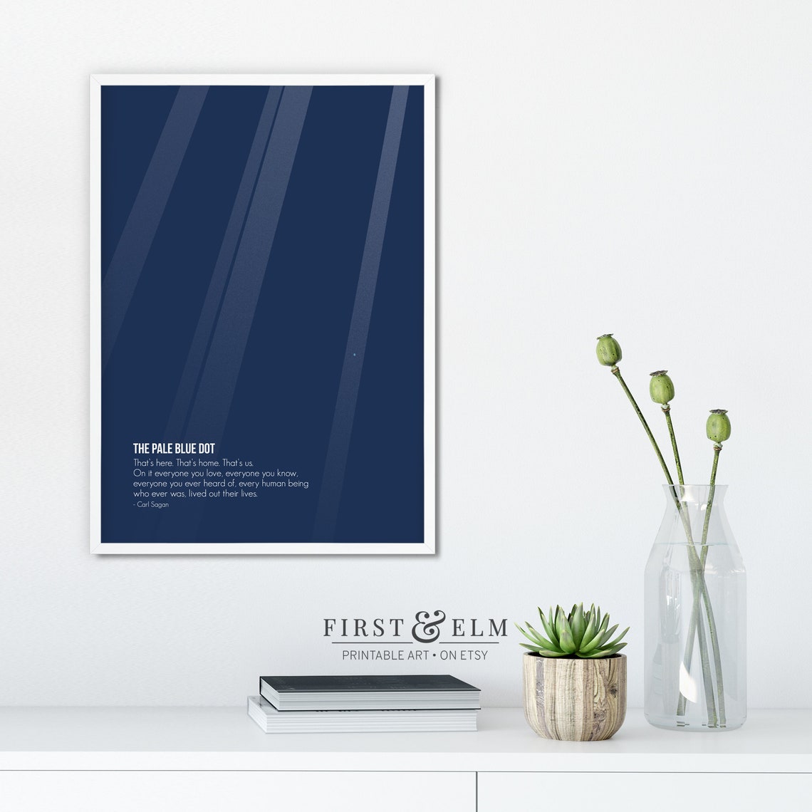The Pale Blue Dot Carl Sagan Quote Deep Space Astronomy Art Poster - Image 3