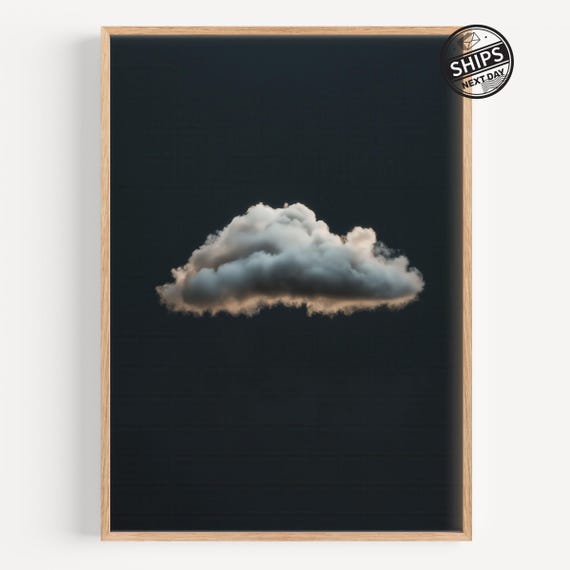 Dark Cloud Art Print Moody Minimalist Wall For Bedroom Or Living Room Abstract Sky Decor Surreal Artwork Home