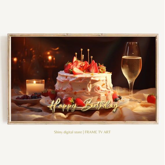 Frame Tv Art Birthday Happy Party For Frames Best Whishes Celebration With Cake Birthday Decor Tv