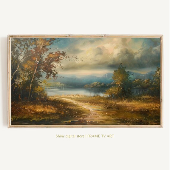 Frame Tv Art Moody Country Landscape Painting Vintage Art Tv Westlane Instant Decor