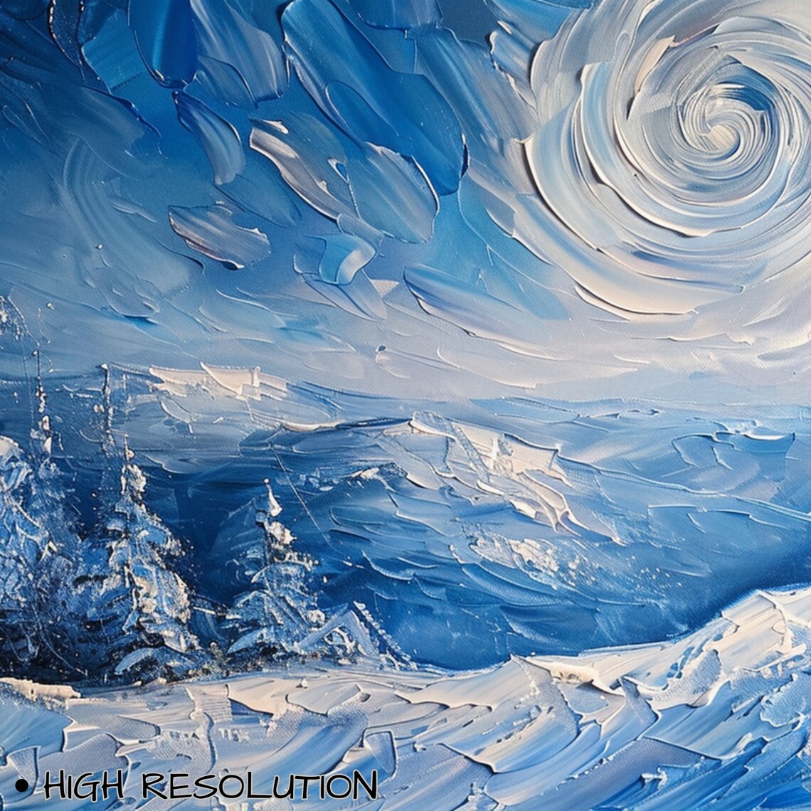 Winter Abstract Frame, Mountain Snow Minimalist Art - Image 3