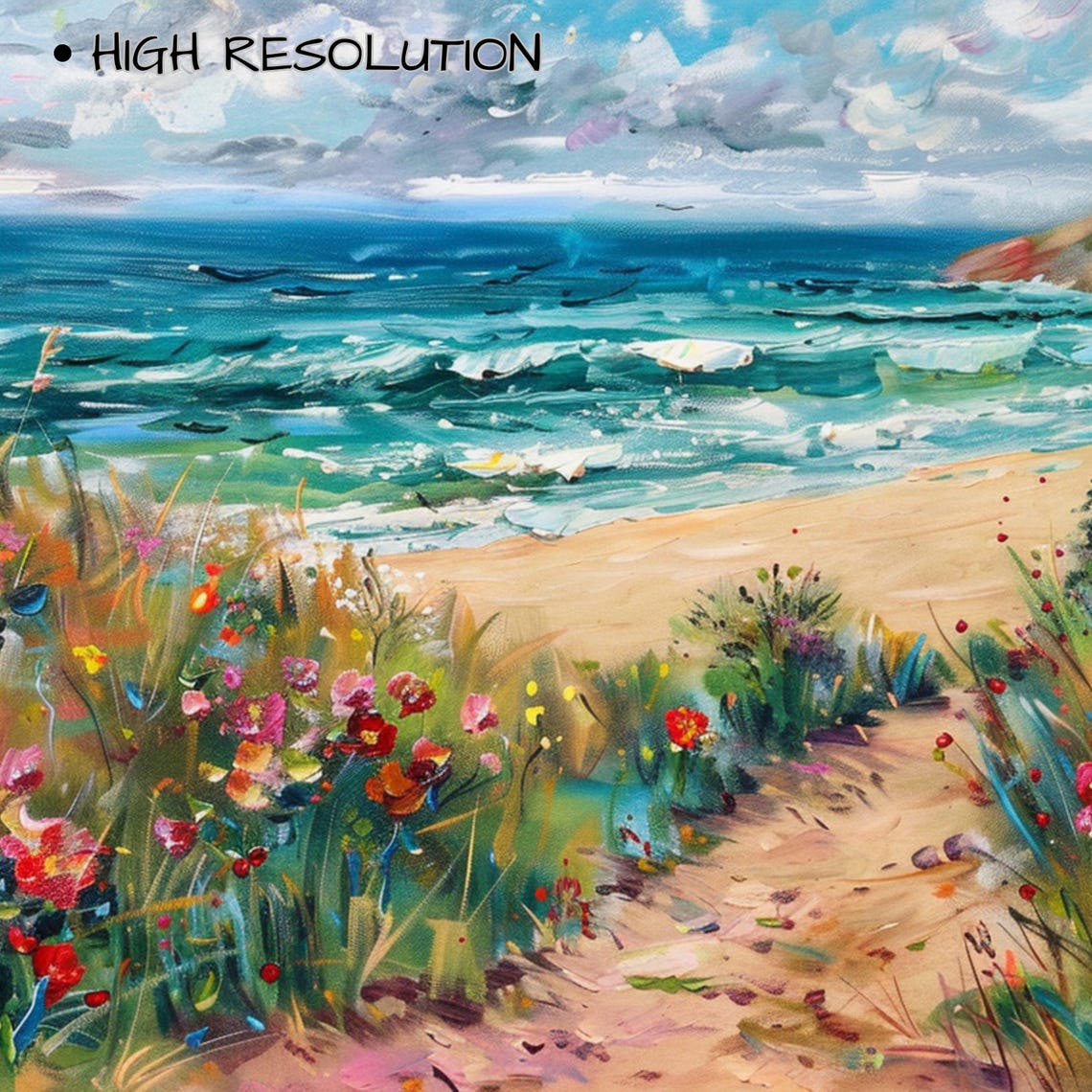 Coastal Wildflower Tv Art Summer Tv Art Frame Tv Art Spring Tv Art Wildflower Art Beach Decor Vintage Beach Tv Art Floral Art - Image 3
