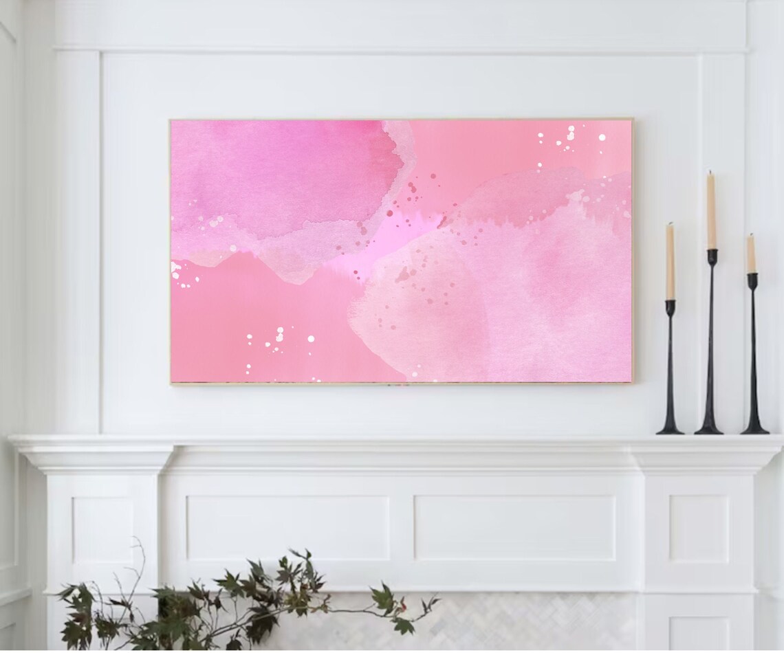 Abstract Pink Frame TV Art, Modern Minimal Decor - Image 2