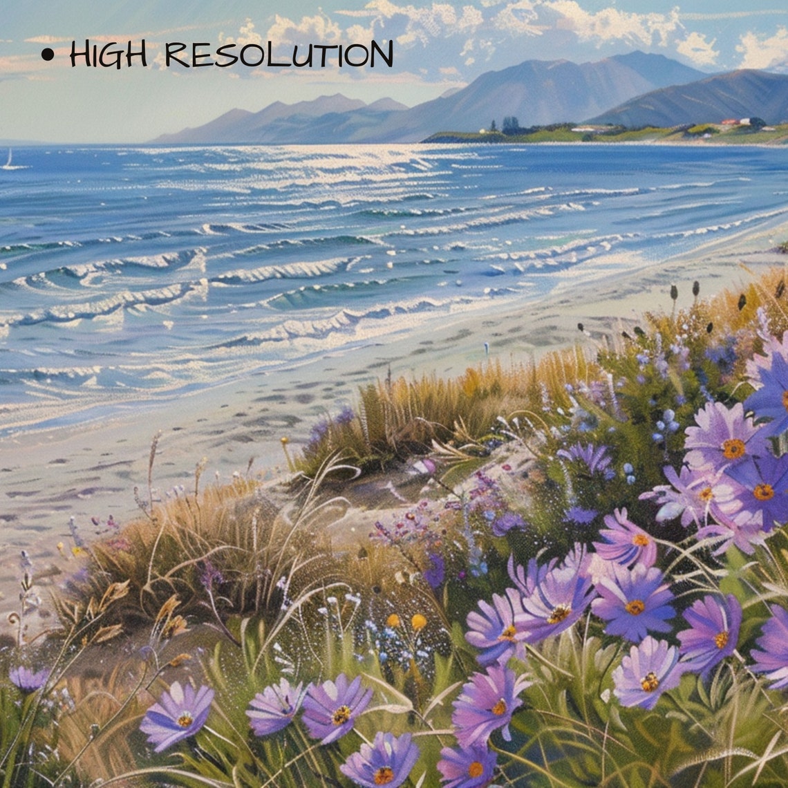 Coastal Wildflower Tv Art Summer Tv Art Frame Tv Art Spring Tv Art Wildflower Art Beach Decor Vintage Beach Tv Art Floral Art - Image 3
