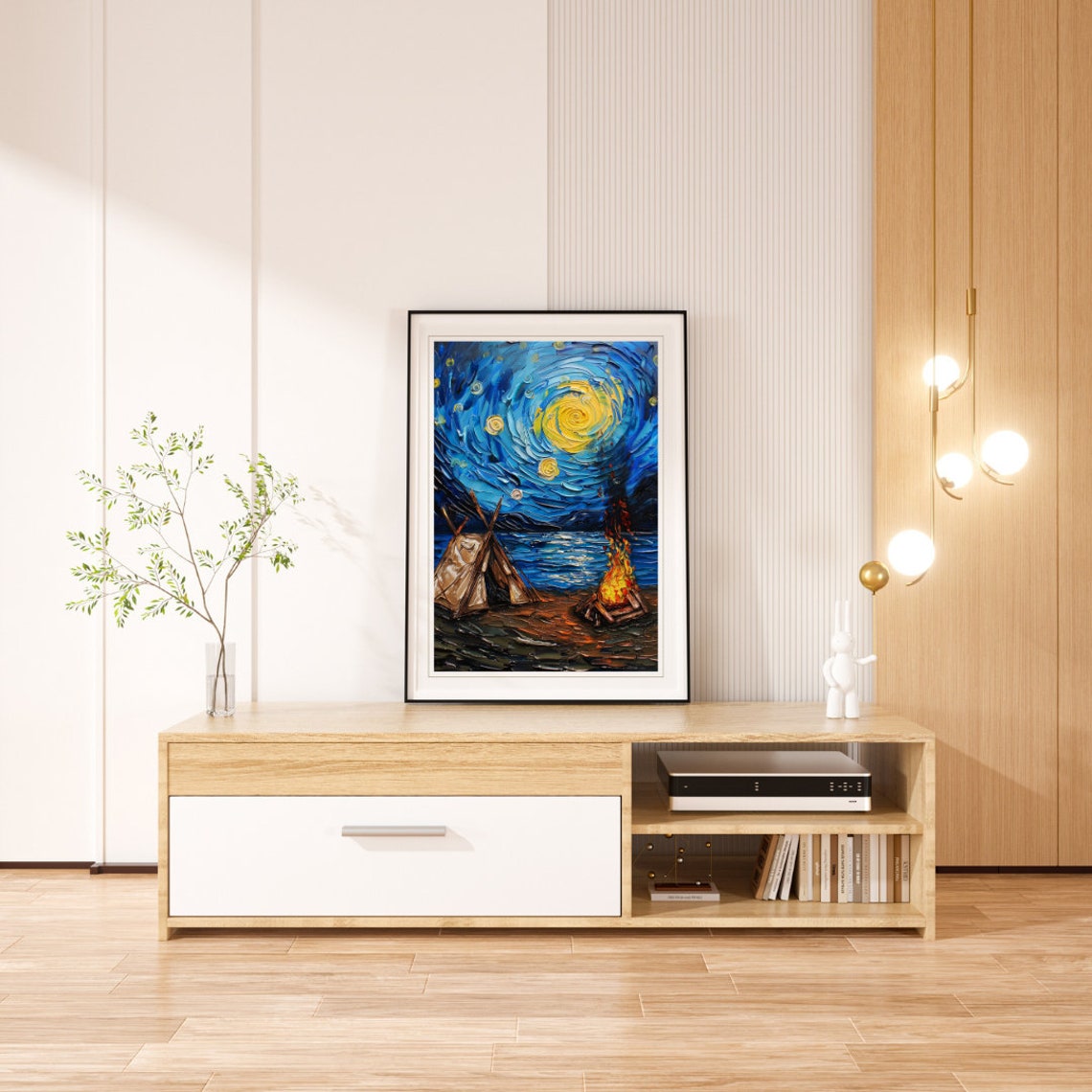 Van Gogh Starry Fire Art Rustic Camping Tent Home Decoration Unique Gift For Campers - Image 2