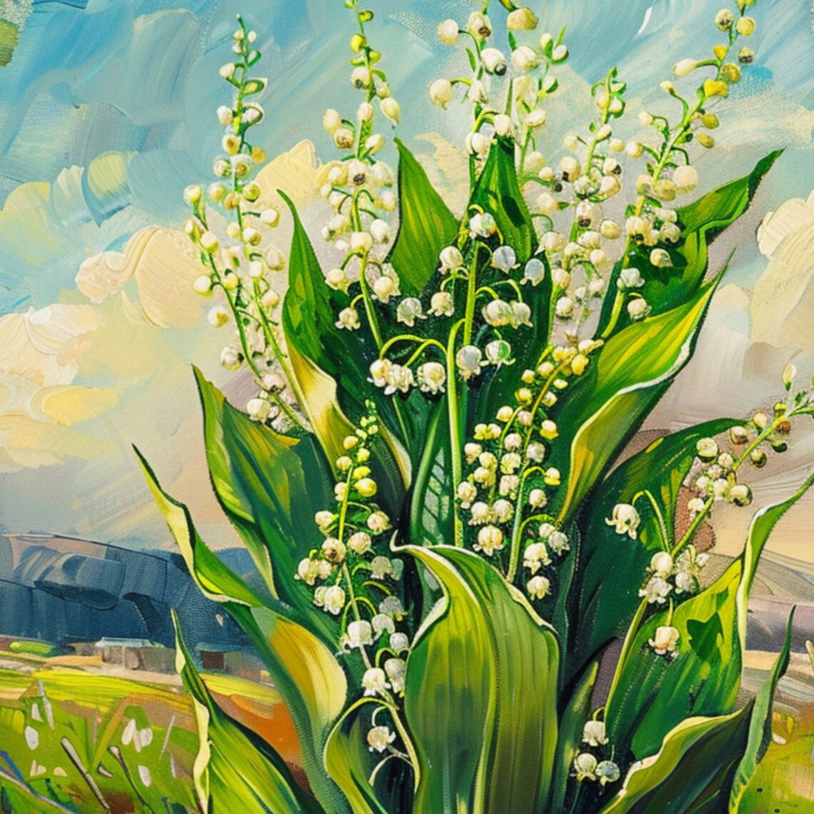Lily Of The Valley White Bell Blooms Green Leaves Spring Art Poster - Image 3