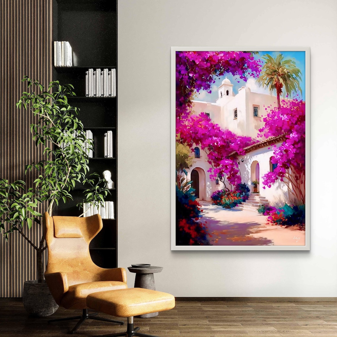 Hacienda Bougainvillea Art Print, Mexican Decor - Image 3