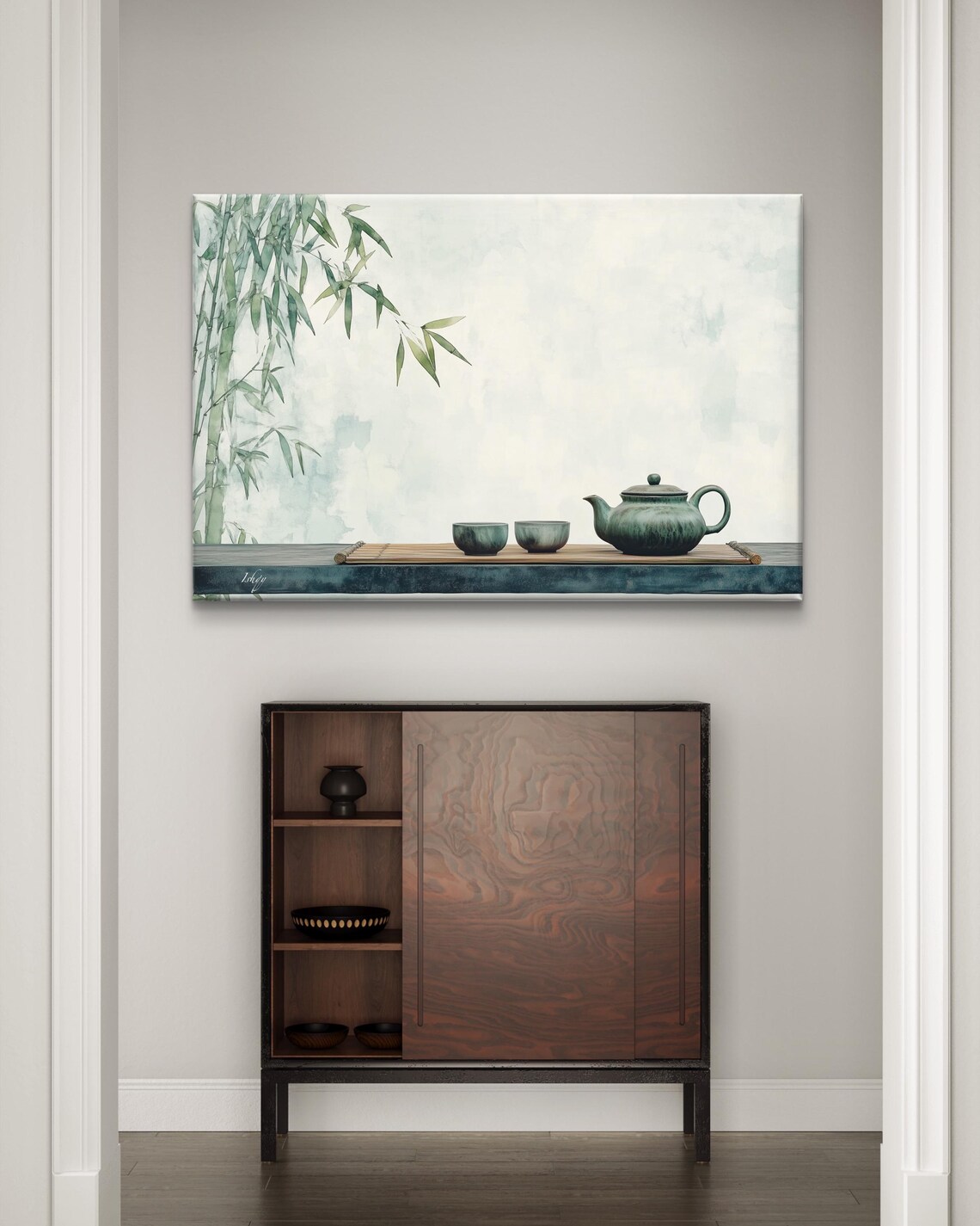 Zen Tea Set Minimalist Bamboo Art Print, Japanese-Inspired - Image 6