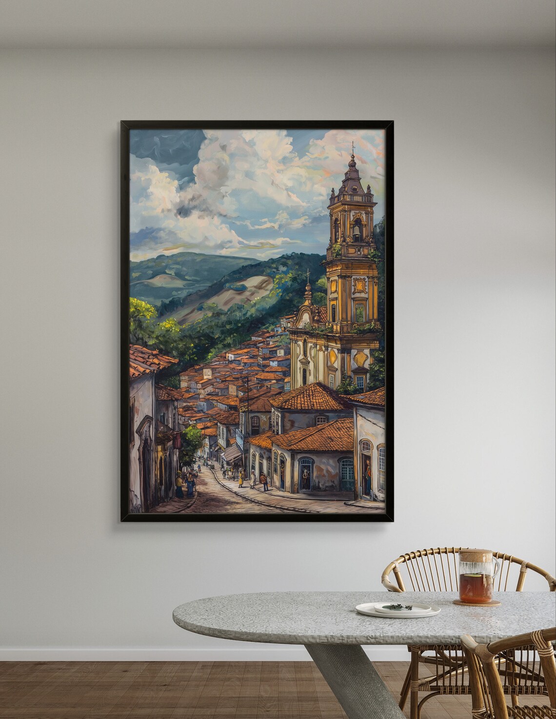 Ouro Preto Street Scene, Colonial Architecture Art Print - Image 2