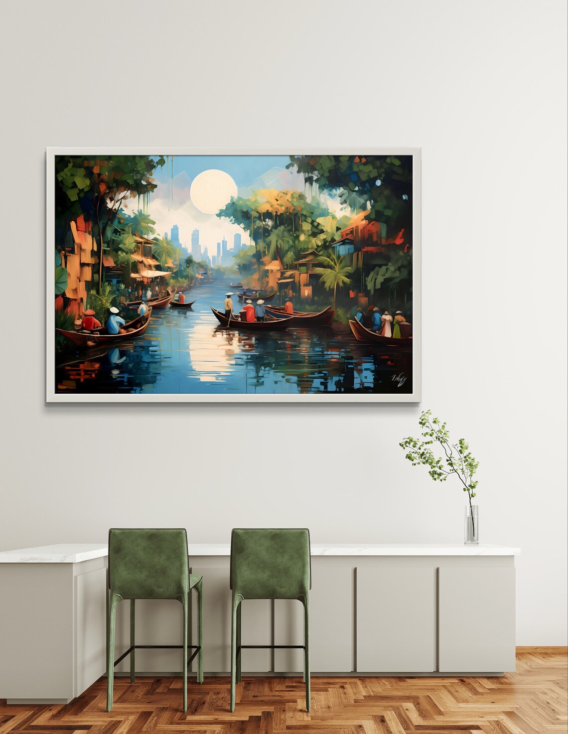 Floating Market Mekong Vietnam Travel Poster - Image 4