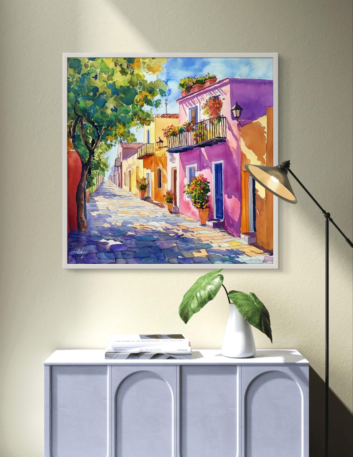 Colonia del Sacramento Colonial Street Watercolor Uruguay Poster - Image 3