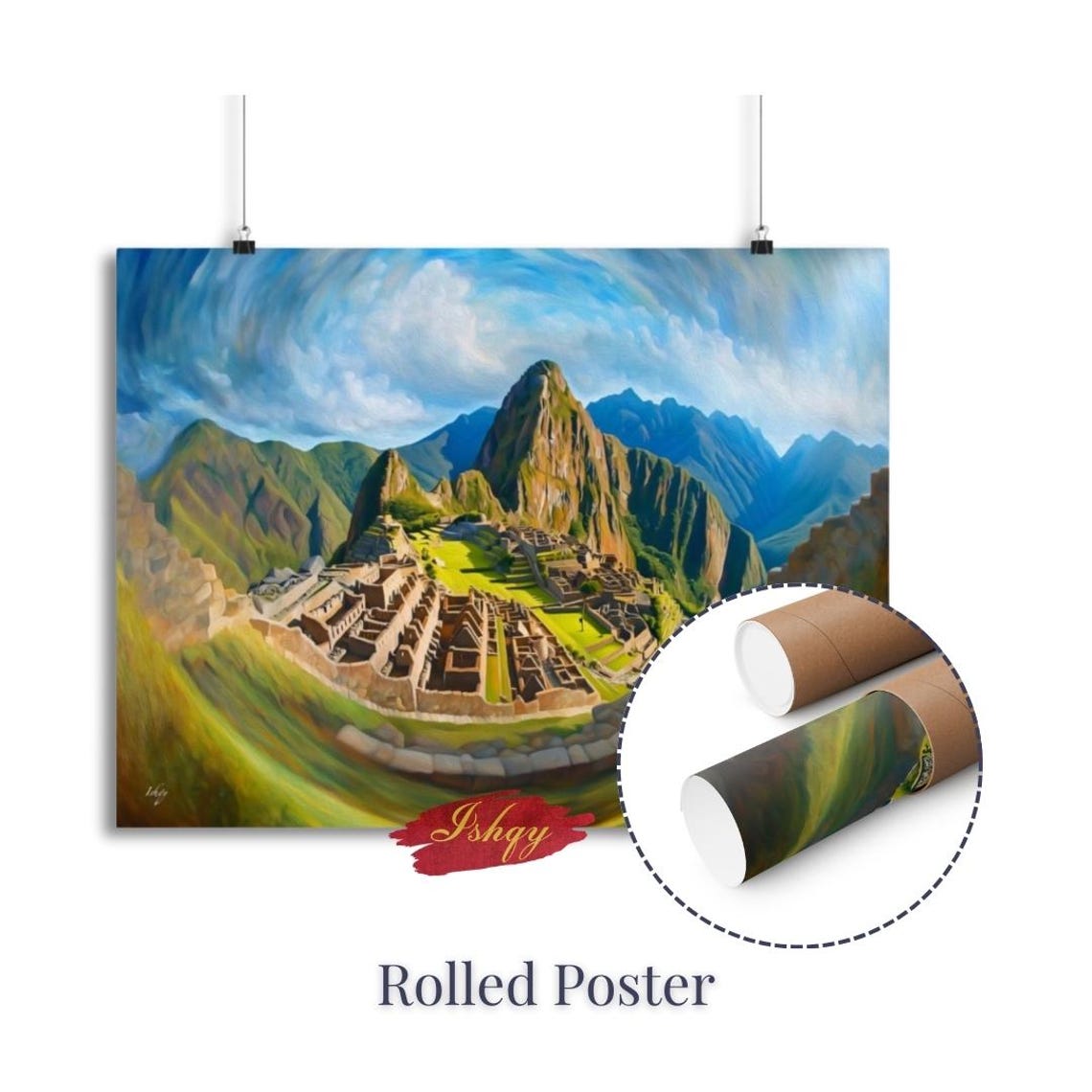 Machu Picchu Panoramic Inca Citadel Ruins Andes Mountains Poster - Image 2