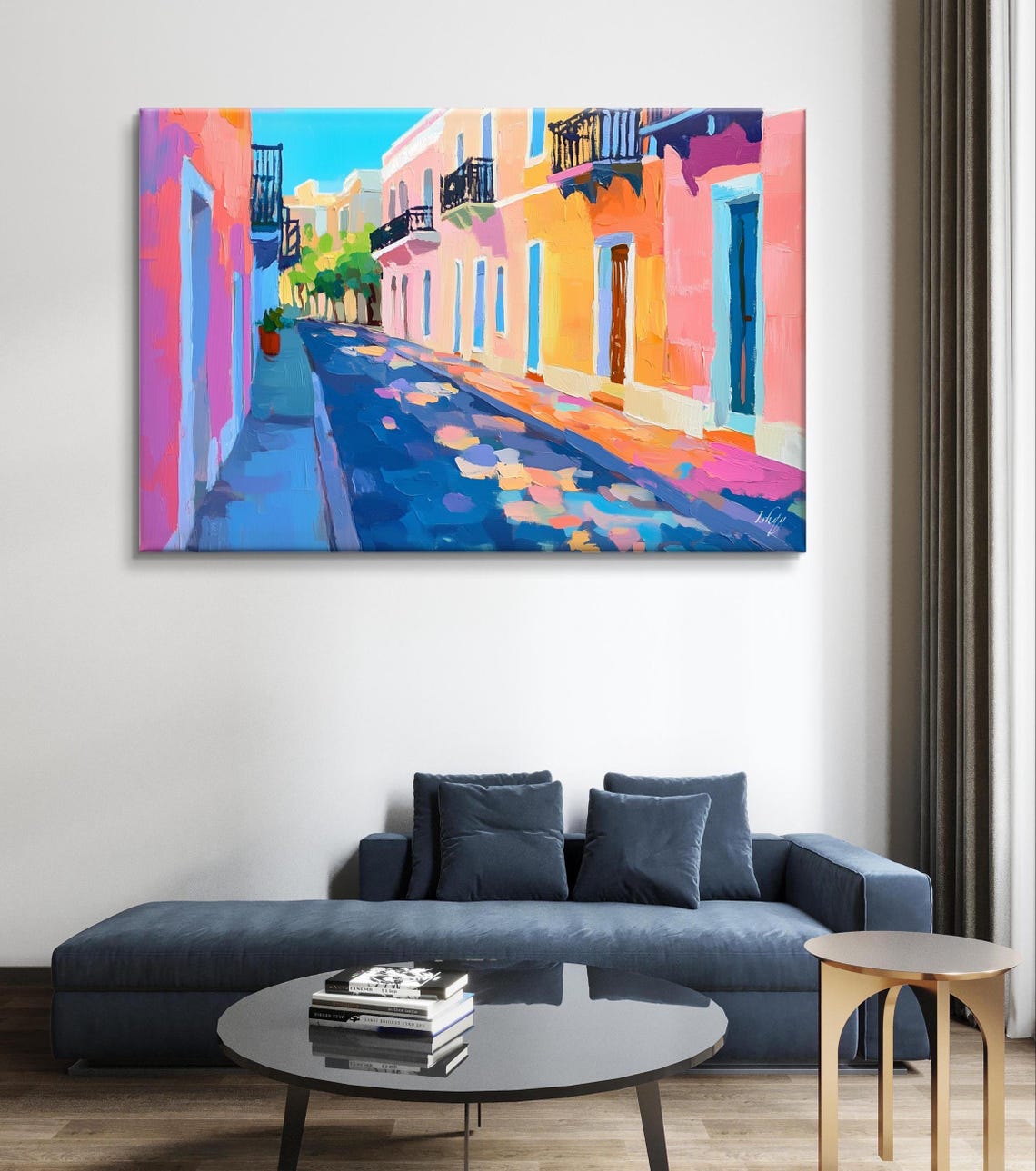 Old San Juan Colorful Colonial Street Cobblestone Lane Poster - Image 5