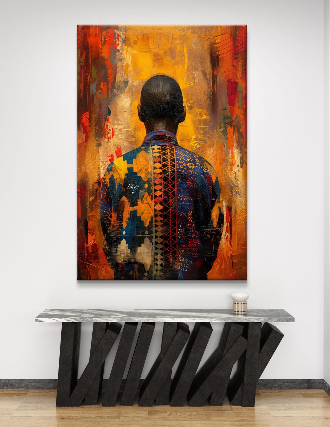 West African Man Dashiki Back Portrait Golden Warm Heritage Poster - Image 7