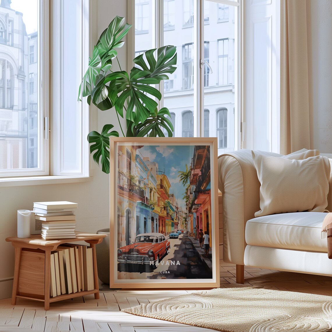 Havana Cuba Classic Convertible Cars Colorful Street Travel Poster - Image 2