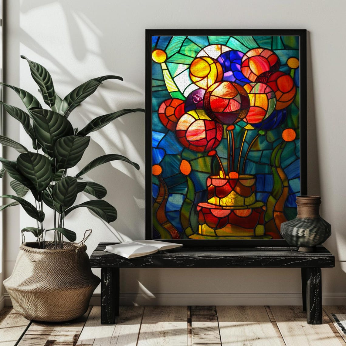 Stained Glass Birthday Cake Jigsaw Puzzlebirthday Balloons Puzzle Art5001000 Piece Birthday Game For Adults Kidsfamily Birthday Gift - Image 4