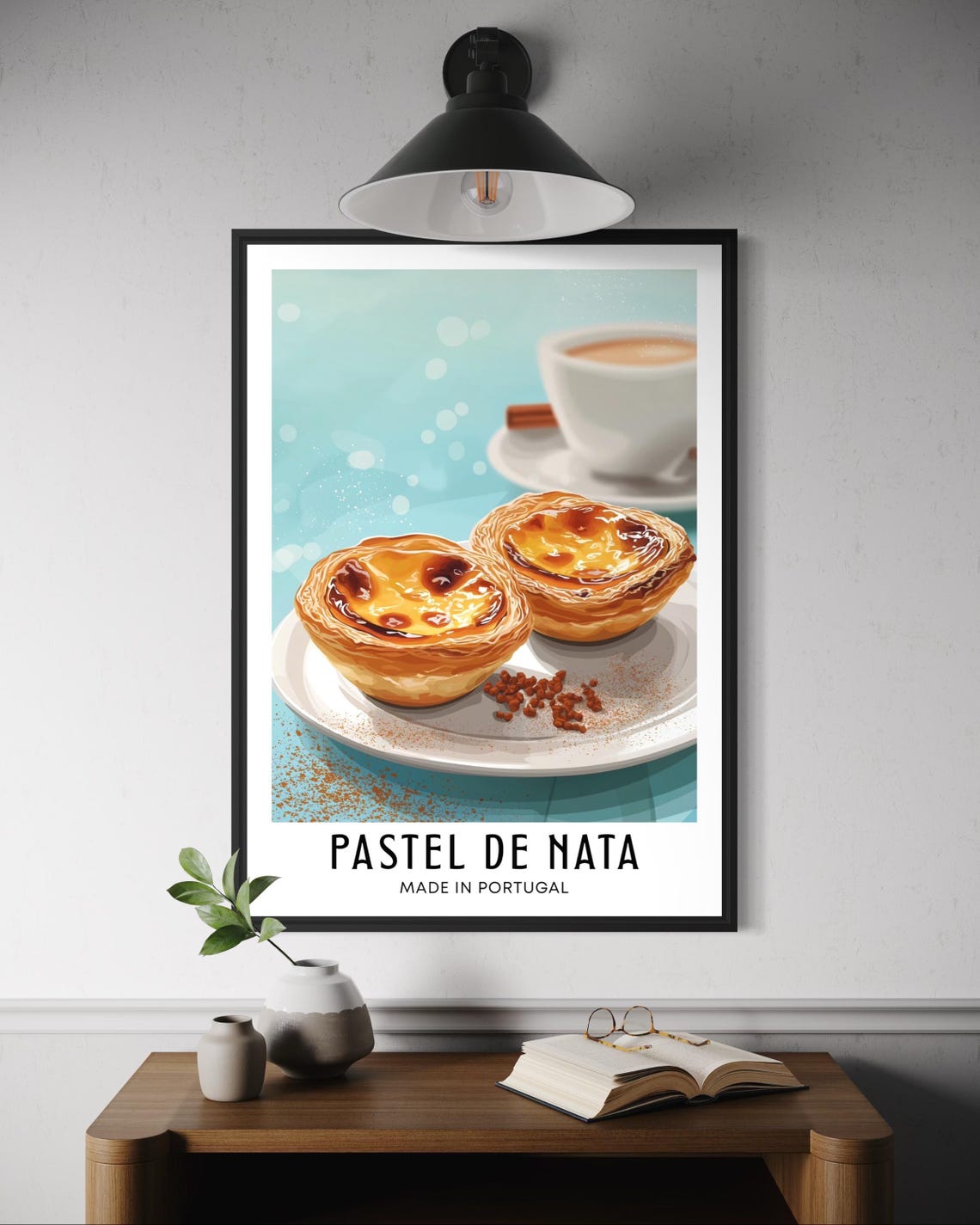 Pastel de Nata Portuguese Custard Tart Lisbon Coffee Bakery Poster