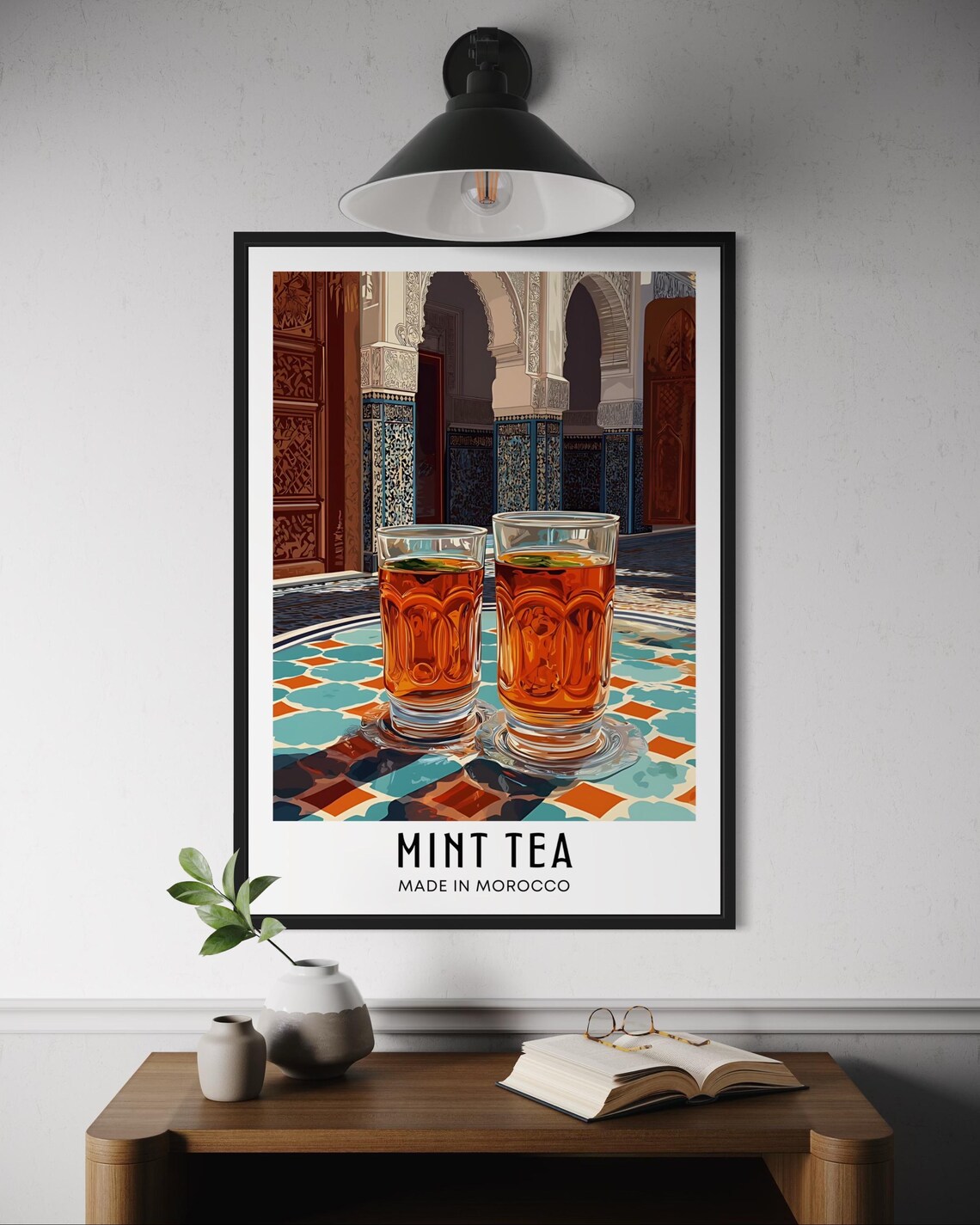 Moroccan Mint Tea Poster, Moroccan Kitchen Art Print