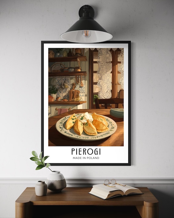 Pierogi Polish Dumplings Cozy Kitchen Scene Food Illustration Poster