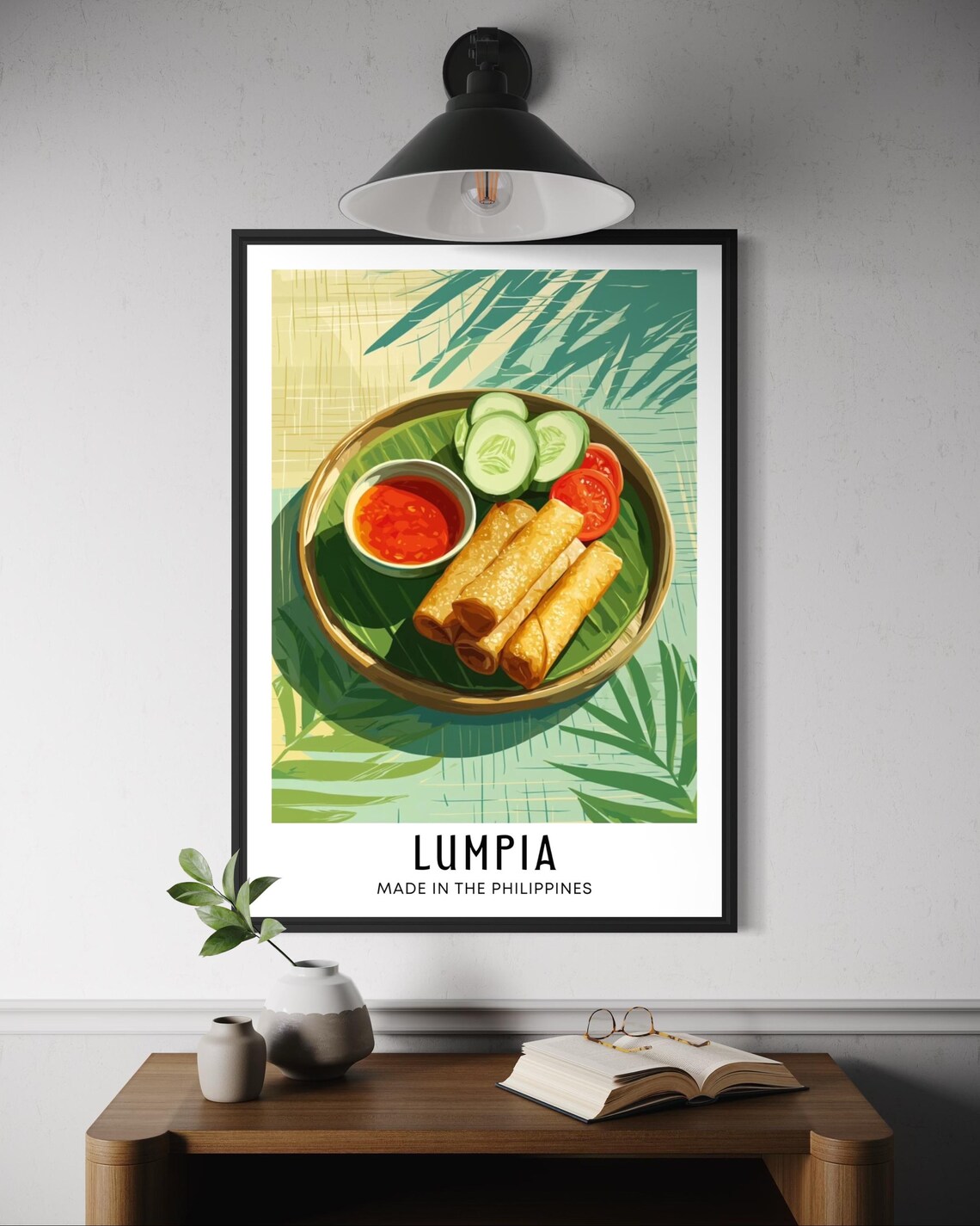 Lumpia Filipino Food Poster, Tropical Kitchen Decor