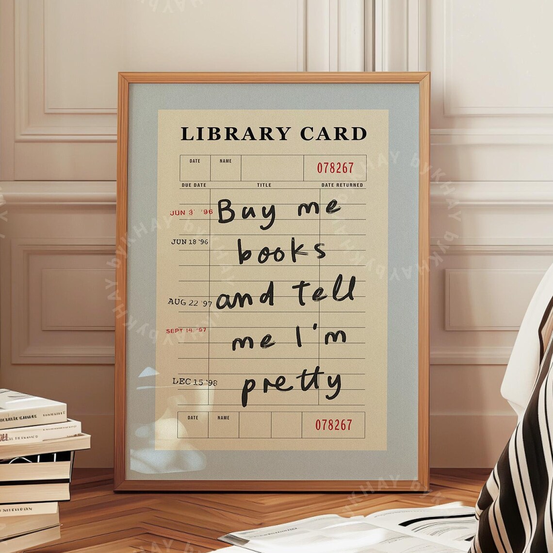 Buy Me Books And Tell Me I'm Pretty Art Print, Vintage