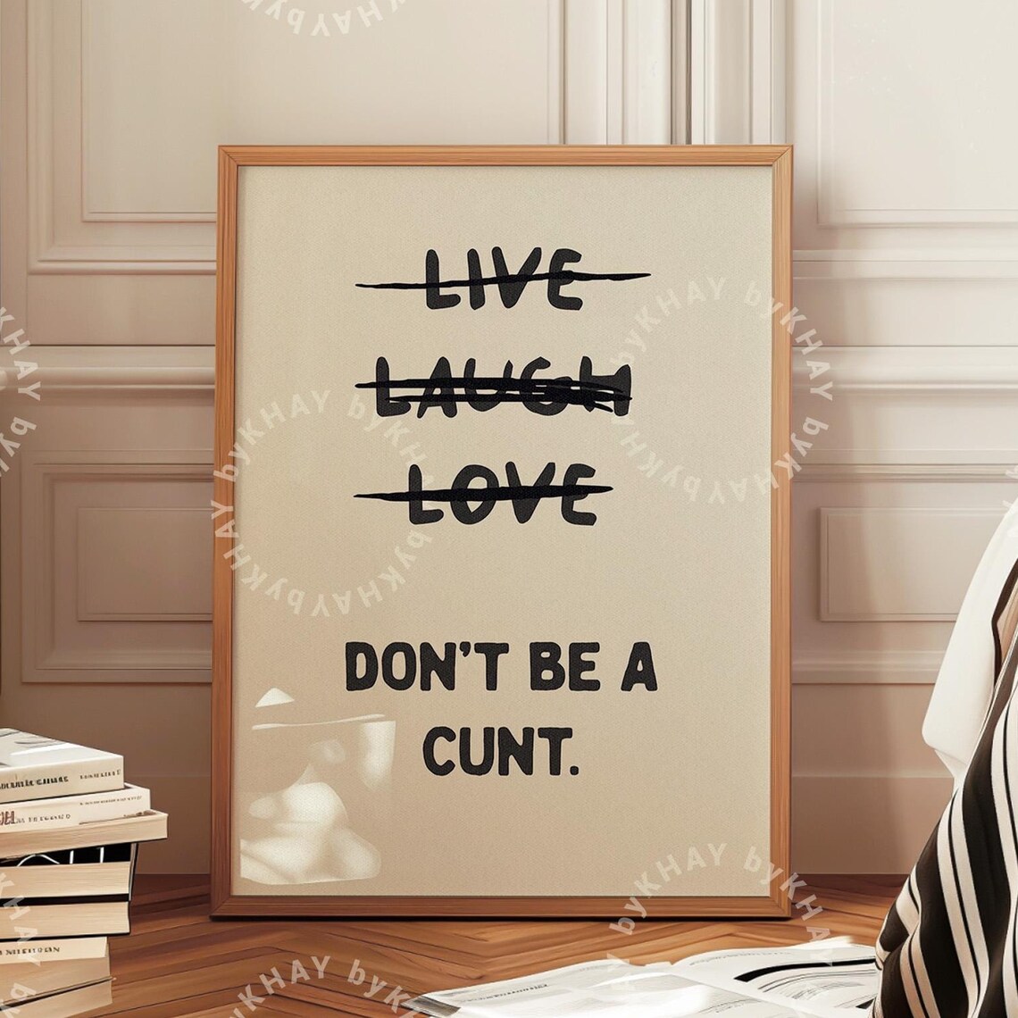 Live Laugh Love Rude Bathroom Wall Art Poster