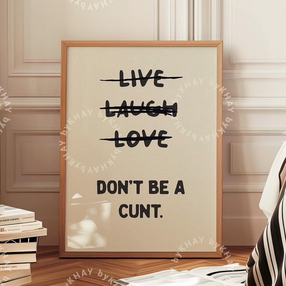 Live Laugh Love Rude Bathroom Wall Art Poster