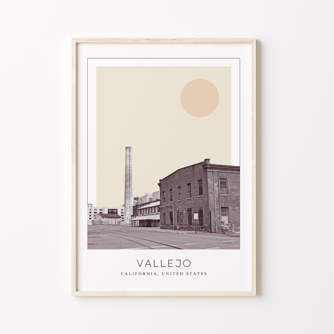 Vallejo California Historic Factory Street Minimalist Travel Poster