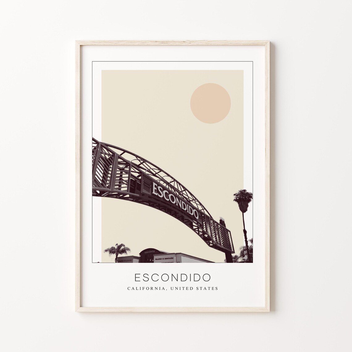 Escondido California Landmark Welcome Arch Minimalist Poster