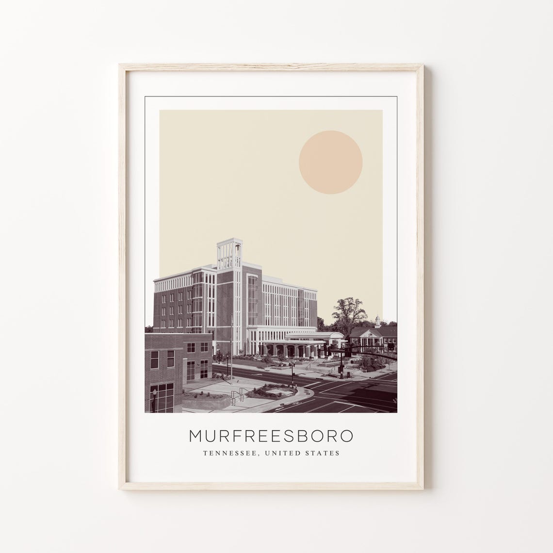Murfreesboro Tennessee Downtown Street Minimalist Travel Poster