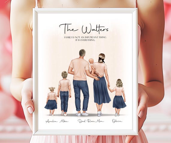 Personalised Family Print Mothers Day Gifts Family Gift Ideas Custom Family Print Housewarming Gift Keepsake Gift For Mum Gift For Dad